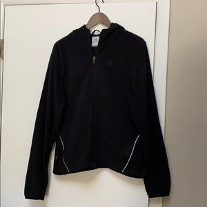 Adidas black hooded zip up fleece